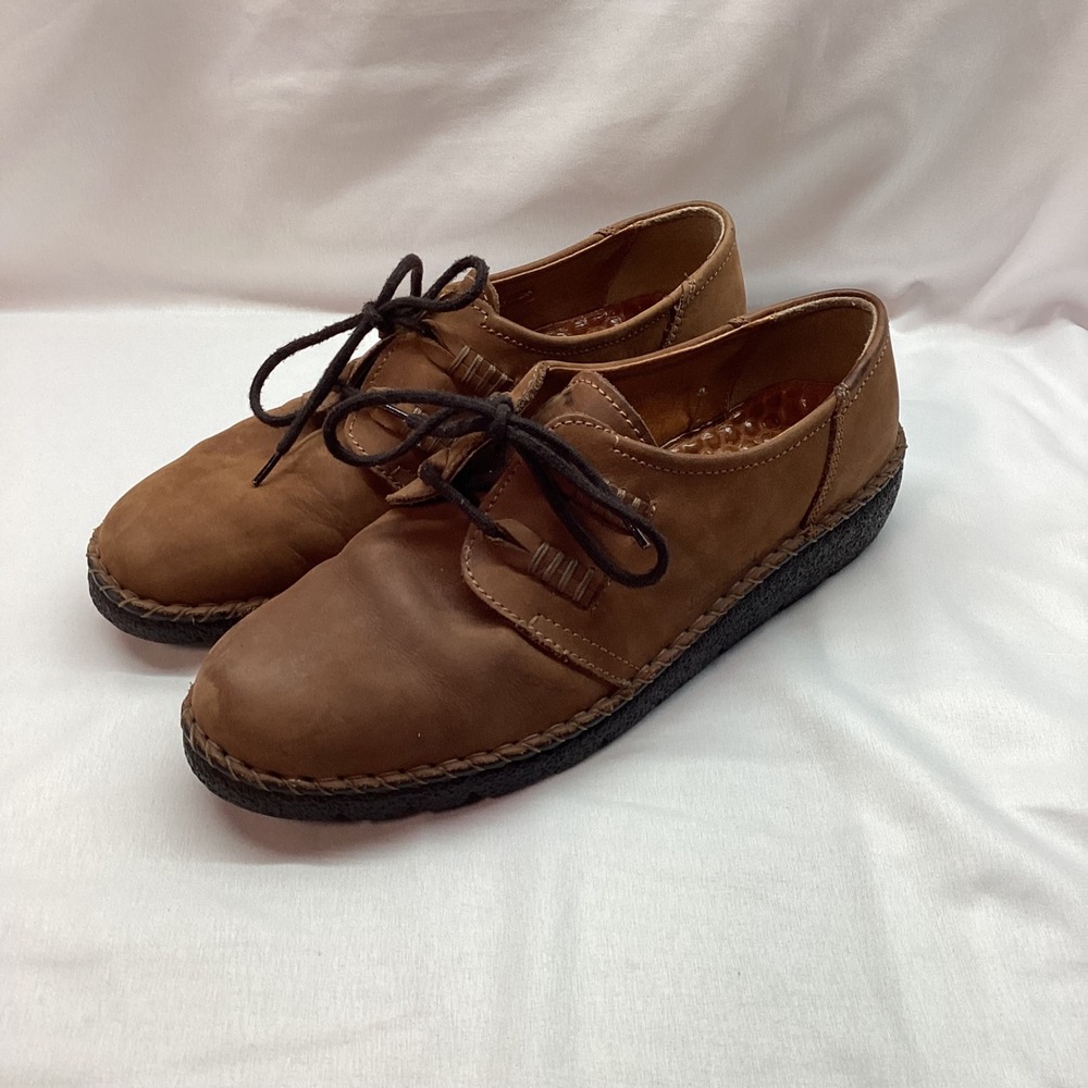 Josef Seibel Air Massage Tan Brown Leather Lace Up Comfort Oxfords Shoes 40/9.5